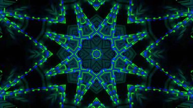 Psychedelic Kaleidoscope Burst Symmetric kaleidoscope shapes bursting and morphing with vibrant colors on beatfriendly loops