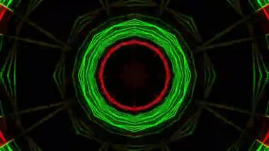 Psikedelik Kaleydoskop Patlaması simetrik kaleydoskop şekilleri patlıyor ve canlı renklerle beatendly döngülerde şekil değiştiriyor