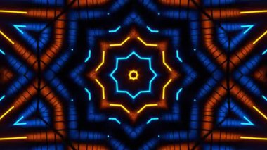 Psikedelik Kaleydoskop Patlaması simetrik kaleydoskop şekilleri patlıyor ve canlı renklerle beatendly döngülerde şekil değiştiriyor