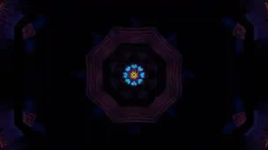 Psikedelik Kaleydoskop Patlaması simetrik kaleydoskop şekilleri patlıyor ve canlı renklerle beatendly döngülerde şekil değiştiriyor