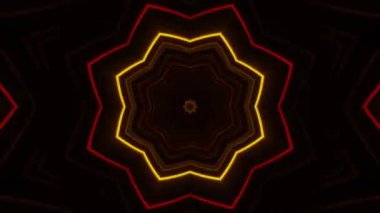 Psikedelik Kaleydoskop Patlaması simetrik kaleydoskop şekilleri patlıyor ve canlı renklerle beatendly döngülerde şekil değiştiriyor