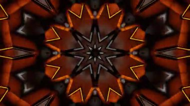 Psikedelik Kaleydoskop Patlaması simetrik kaleydoskop şekilleri patlıyor ve canlı renklerle beatendly döngülerde şekil değiştiriyor