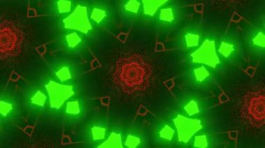 Psikedelik Kaleydoskop Patlaması simetrik kaleydoskop şekilleri patlıyor ve canlı renklerle beatendly döngülerde şekil değiştiriyor