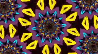 Psychedelic Kaleidoscope Burst Symmetric kaleidoscope shapes bursting and morphing with vibrant colors on beatfriendly loops