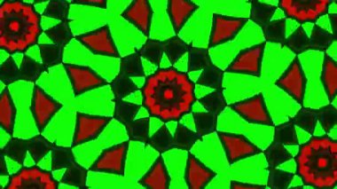 Psikedelik Kaleydoskop Patlaması simetrik kaleydoskop şekilleri patlıyor ve canlı renklerle beatendly döngülerde şekil değiştiriyor