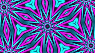 Psikedelik Kaleydoskop Patlaması simetrik kaleydoskop şekilleri patlıyor ve canlı renklerle beatendly döngülerde şekil değiştiriyor