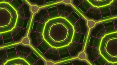 Psikedelik Kaleydoskop Patlaması simetrik kaleydoskop şekilleri patlıyor ve canlı renklerle beatendly döngülerde şekil değiştiriyor