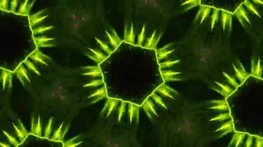 Psikedelik Kaleydoskop Patlaması simetrik kaleydoskop şekilleri patlıyor ve canlı renklerle beatendly döngülerde şekil değiştiriyor