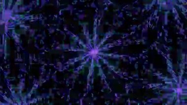 Psikedelik Kaleydoskop Patlaması simetrik kaleydoskop şekilleri patlıyor ve canlı renklerle beatendly döngülerde şekil değiştiriyor