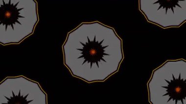 Psikedelik Kaleydoskop Patlaması simetrik kaleydoskop şekilleri patlıyor ve canlı renklerle beatendly döngülerde şekil değiştiriyor
