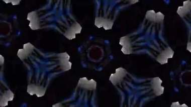 Psikedelik Kaleydoskop Patlaması simetrik kaleydoskop şekilleri patlıyor ve canlı renklerle beatendly döngülerde şekil değiştiriyor