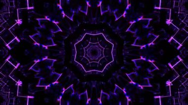 Psikedelik Kaleydoskop Patlaması simetrik kaleydoskop şekilleri patlıyor ve canlı renklerle beatendly döngülerde şekil değiştiriyor