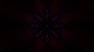 Psikedelik Kaleydoskop Patlaması simetrik kaleydoskop şekilleri patlıyor ve canlı renklerle beatendly döngülerde şekil değiştiriyor