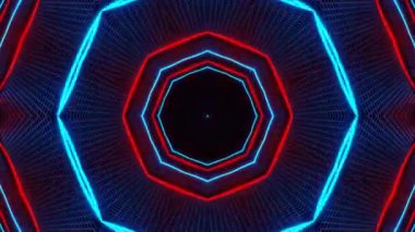 Psikedelik Kaleydoskop Patlaması simetrik kaleydoskop şekilleri patlıyor ve canlı renklerle beatendly döngülerde şekil değiştiriyor