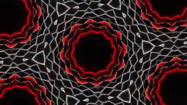 Psikedelik Kaleydoskop Patlaması simetrik kaleydoskop şekilleri patlıyor ve canlı renklerle beatendly döngülerde şekil değiştiriyor