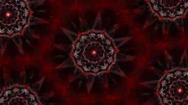 Psikedelik Kaleydoskop Patlaması simetrik kaleydoskop şekilleri patlıyor ve canlı renklerle beatendly döngülerde şekil değiştiriyor