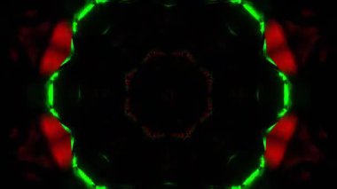 Psikedelik Kaleydoskop Patlaması simetrik kaleydoskop şekilleri patlıyor ve canlı renklerle beatendly döngülerde şekil değiştiriyor