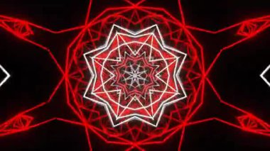 Psikedelik Kaleydoskop Patlaması simetrik kaleydoskop şekilleri patlıyor ve canlı renklerle beatendly döngülerde şekil değiştiriyor