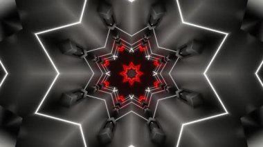 Psychedelic Kaleidoscope Burst Symmetric kaleidoscope shapes bursting and morphing with vibrant colors on beatfriendly loops