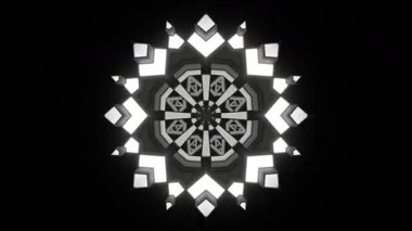 Psychedelic Kaleidoscope Burst Symmetric kaleidoscope shapes bursting and morphing with vibrant colors on beatfriendly loops