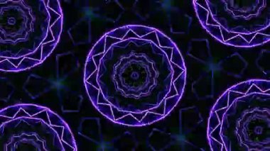 Psikedelik Kaleydoskop Patlaması simetrik kaleydoskop şekilleri patlıyor ve canlı renklerle beatendly döngülerde şekil değiştiriyor