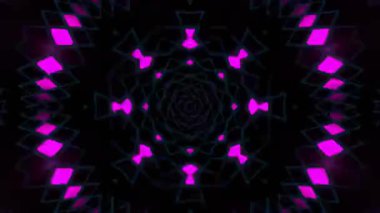 Psikedelik Kaleydoskop Patlaması simetrik kaleydoskop şekilleri patlıyor ve canlı renklerle beatendly döngülerde şekil değiştiriyor