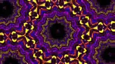 Psikedelik Kaleydoskop Patlaması simetrik kaleydoskop şekilleri patlıyor ve canlı renklerle beatendly döngülerde şekil değiştiriyor