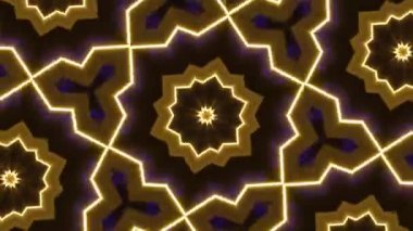 Psikedelik Kaleydoskop Patlaması simetrik kaleydoskop şekilleri patlıyor ve canlı renklerle beatendly döngülerde şekil değiştiriyor