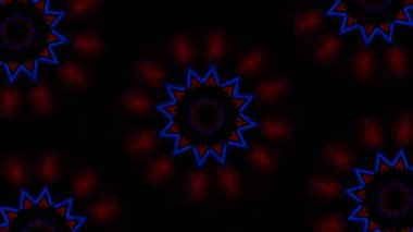 Psikedelik Kaleydoskop Patlaması simetrik kaleydoskop şekilleri patlıyor ve canlı renklerle beatendly döngülerde şekil değiştiriyor