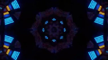 Psikedelik Kaleydoskop Patlaması simetrik kaleydoskop şekilleri patlıyor ve canlı renklerle beatendly döngülerde şekil değiştiriyor