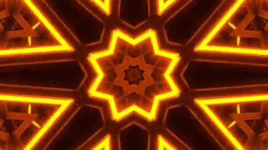 Psikedelik Kaleydoskop Patlaması simetrik kaleydoskop şekilleri patlıyor ve canlı renklerle beatendly döngülerde şekil değiştiriyor