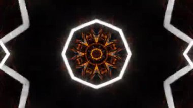 Psikedelik Kaleydoskop Patlaması simetrik kaleydoskop şekilleri patlıyor ve canlı renklerle beatendly döngülerde şekil değiştiriyor