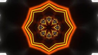 Psikedelik Kaleydoskop Patlaması simetrik kaleydoskop şekilleri patlıyor ve canlı renklerle beatendly döngülerde şekil değiştiriyor