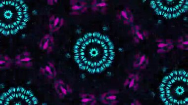 Psikedelik Kaleydoskop Patlaması simetrik kaleydoskop şekilleri patlıyor ve canlı renklerle beatendly döngülerde şekil değiştiriyor