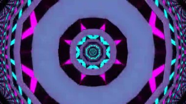 Psikedelik Kaleydoskop Patlaması simetrik kaleydoskop şekilleri patlıyor ve canlı renklerle beatendly döngülerde şekil değiştiriyor
