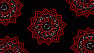 Psikedelik Kaleydoskop Patlaması simetrik kaleydoskop şekilleri patlıyor ve canlı renklerle beatendly döngülerde şekil değiştiriyor