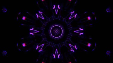 Psikedelik Kaleydoskop Patlaması simetrik kaleydoskop şekilleri patlıyor ve canlı renklerle beatendly döngülerde şekil değiştiriyor