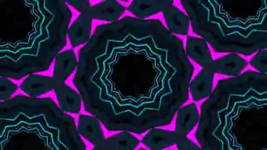 Psikedelik Kaleydoskop Patlaması simetrik kaleydoskop şekilleri patlıyor ve canlı renklerle beatendly döngülerde şekil değiştiriyor