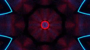 Psikedelik Kaleydoskop Patlaması simetrik kaleydoskop şekilleri patlıyor ve canlı renklerle beatendly döngülerde şekil değiştiriyor