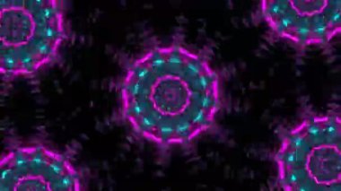 Psikedelik Kaleydoskop Patlaması simetrik kaleydoskop şekilleri patlıyor ve canlı renklerle beatendly döngülerde şekil değiştiriyor
