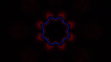 Psikedelik Kaleydoskop Patlaması simetrik kaleydoskop şekilleri patlıyor ve canlı renklerle beatendly döngülerde şekil değiştiriyor