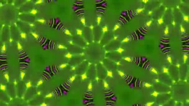 Psikedelik Kaleydoskop Patlaması simetrik kaleydoskop şekilleri patlıyor ve canlı renklerle beatendly döngülerde şekil değiştiriyor