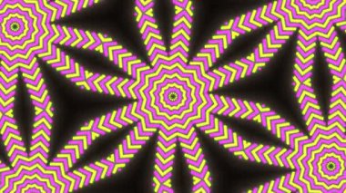 Psikedelik Kaleydoskop Patlaması simetrik kaleydoskop şekilleri patlıyor ve canlı renklerle beatendly döngülerde şekil değiştiriyor