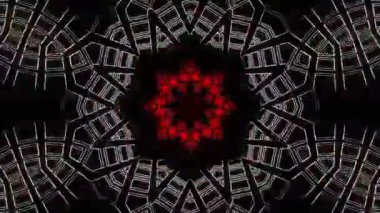 Psikedelik Kaleydoskop Patlaması simetrik kaleydoskop şekilleri patlıyor ve canlı renklerle beatendly döngülerde şekil değiştiriyor