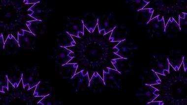 Psikedelik Kaleydoskop Patlaması simetrik kaleydoskop şekilleri patlıyor ve canlı renklerle beatendly döngülerde şekil değiştiriyor