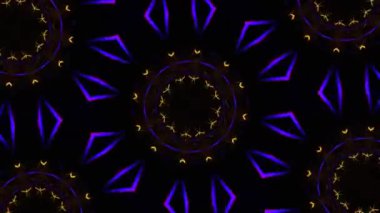 Psikedelik Kaleydoskop Patlaması simetrik kaleydoskop şekilleri patlıyor ve canlı renklerle beatendly döngülerde şekil değiştiriyor