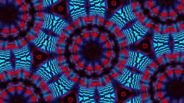 Psikedelik Kaleydoskop Patlaması simetrik kaleydoskop şekilleri patlıyor ve canlı renklerle beatendly döngülerde şekil değiştiriyor