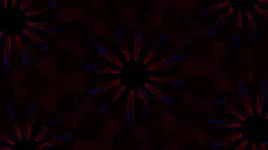 Psikedelik Kaleydoskop Patlaması simetrik kaleydoskop şekilleri patlıyor ve canlı renklerle beatendly döngülerde şekil değiştiriyor