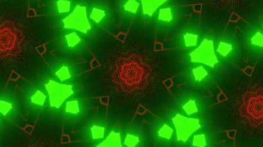 Psikedelik Kaleydoskop Patlaması simetrik kaleydoskop şekilleri patlıyor ve canlı renklerle beatendly döngülerde şekil değiştiriyor