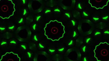 Psikedelik Kaleydoskop Patlaması simetrik kaleydoskop şekilleri patlıyor ve canlı renklerle beatendly döngülerde şekil değiştiriyor